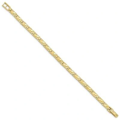 Pre-owned Skyjewelers Real 10kt Yellow Gold 4.0mm Nugget Chain Bracelet; 8 Inch