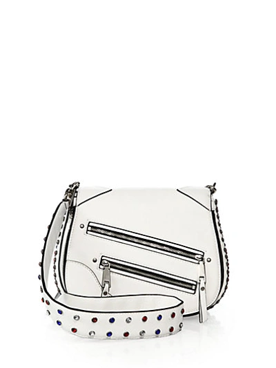 Shop Marc Jacobs Pyt Small Studded Leather Saddle Bag In Star White