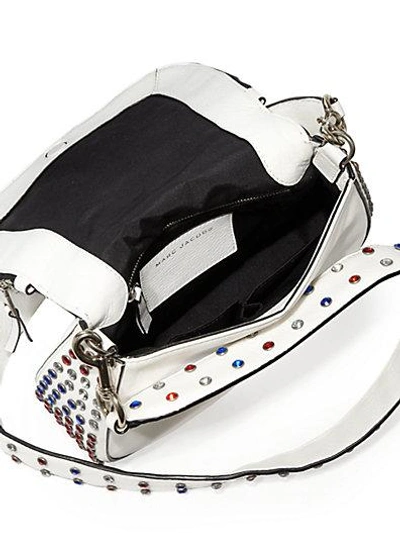 Shop Marc Jacobs Pyt Small Studded Leather Saddle Bag In Star White