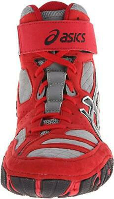 Asics aggressor 2 grey and red deals