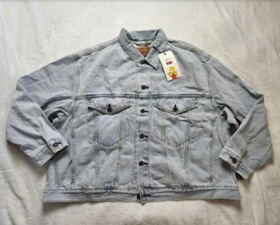 Pre-owned Levi's Men's M Xl Xxl  X The Simpsons Bart Lined Trucker Jean Denim Jacket In Blue