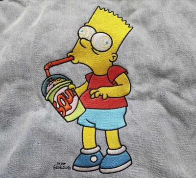 Pre-owned Levi's Men's M Xl Xxl  X The Simpsons Bart Lined Trucker Jean Denim Jacket In Blue