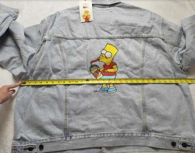 Pre-owned Levi's Men's M Xl Xxl  X The Simpsons Bart Lined Trucker Jean Denim Jacket In Blue