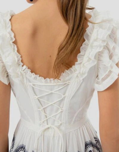 Pre-owned Ulla Johnson $995  Women White Embroidered Blanc Julietta Skirt Midi Dress Size 4