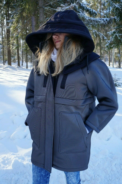 Pre-owned H&m Alexander Wang Jacket Parka Coat Scuba Us12 12 Eur42 42 Uk16 16 In Gray