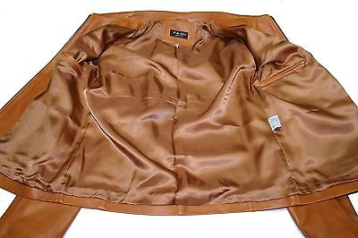 Pre-owned Handmade Italian Men  Fantastic Slim Fit Soft Leather Blouson Jacket Color Tan S In Brown