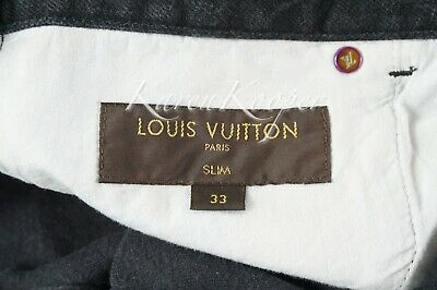 Pre-owned Louis Vuitton Authentic W/ Tags  Fragment Men Black Denim Jeans Pants Sz 33