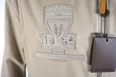 Pre-owned Louis Vuitton Men Vvv Patch Gaston Jacket Coat Beige Blouson Coat 52 / Xl