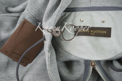 Pre-owned Louis Vuitton Men Zip-up Travel Hoodie Sweat Grey Jacket With Tags Xxxl In Gray
