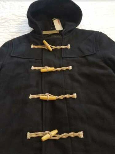 Pre-owned Jcrew Men's S M J Crew Classic Duffle / Toggle Coat With Primaloft In Night Black