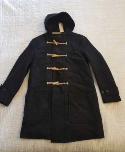 Pre-owned Jcrew Men's S M J Crew Classic Duffle / Toggle Coat With Primaloft In Night Black