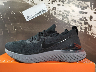 Pre owned Nike Epic React Flyknit 2 Black Anthracite Shoes Bq8928 001 Size Men s 8 ModeSens