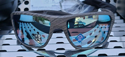 Pre-owned Oakley Split Shot 9416-1664 Sunglasses Woodgrain W/prizm Deep H20 Polarized In Blue