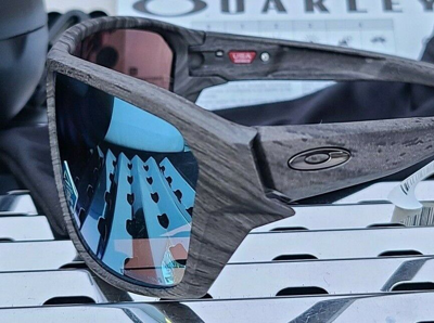 Pre-owned Oakley Split Shot 9416-1664 Sunglasses Woodgrain W/prizm Deep H20 Polarized In Blue