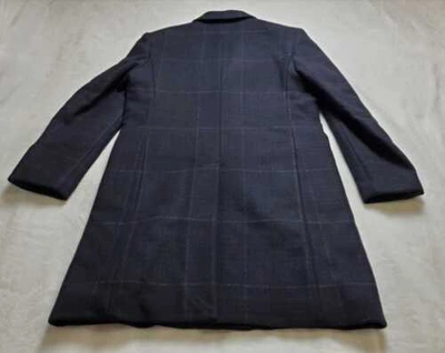 Pre-owned Jcrew Men's 40r J Crew Ludlow Topcoat In Wool Blend With Eco-friendly Primaloft In Black Navy Grey Glen