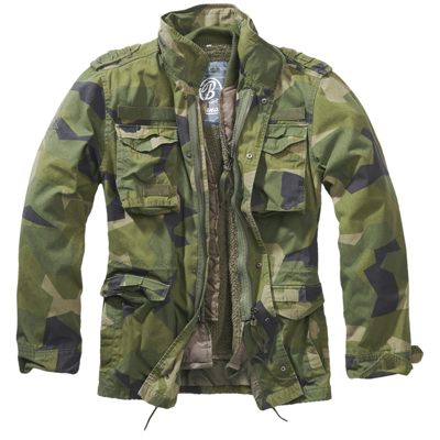 Pre-owned Brandit Classic M65 Mens Field Jacket Lining Hunting Parka Coat Swedish Camo