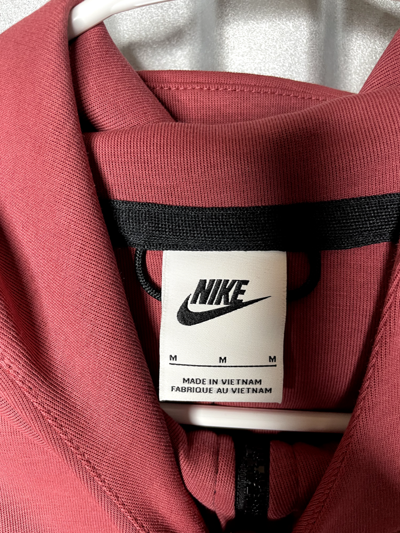 Pre-owned Nike Tech Fleece Hoodie Full Zip Jacket Red Navy Blue Cu4489 ...