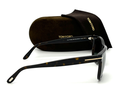 Pre-owned Tom Ford Leo Ft0336 56r Dark Havana / Green Polarized 52mm  Sunglasses Tf0336 | ModeSens