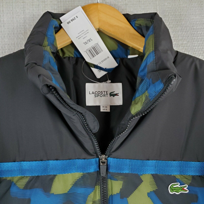 Pre-owned Lacoste $298  Sport Size Xl Mens Camouflage Puffer Jacket Full Zip Crocodile In Multicolor