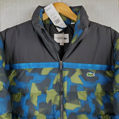 Pre-owned Lacoste $298  Sport Size Xl Mens Camouflage Puffer Jacket Full Zip Crocodile In Multicolor