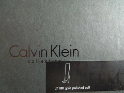 Pre-owned Calvin Klein Collection Black Leather Tall Boots 'gale' Italy Classy $895