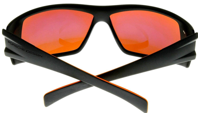 Pre-owned Porsche Design Sunglasses Matte Grey Dark Orange Silver Mirror Men P8503 B Wrap