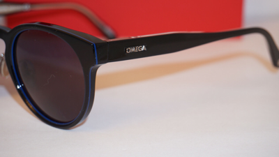 Pre-owned Omega Sunglasses Black Stripe Blue Grey Om0020-h 01a 52 22 145 In Gray