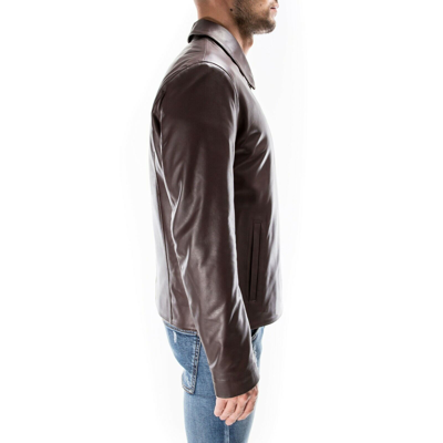 Pre-owned Handmade Brown Italian  Men Genuine Soft Real Leather Slim Fit Jacket Xs To 2xl