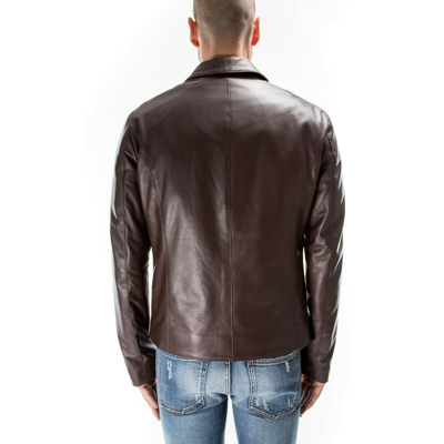 Pre-owned Handmade Brown Italian  Men Genuine Soft Real Leather Slim Fit Jacket Xs To 2xl