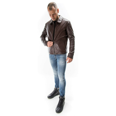 Pre-owned Handmade Brown Italian  Men Genuine Soft Real Leather Slim Fit Jacket Xs To 2xl