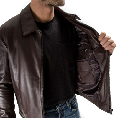 Pre-owned Handmade Brown Italian  Men Genuine Soft Real Leather Slim Fit Jacket Xs To 2xl