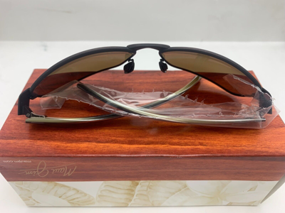 Pre-owned Maui Jim Black Coral Matte Bronze/bronze Polarized Sunglasses - H249-19m In Gray