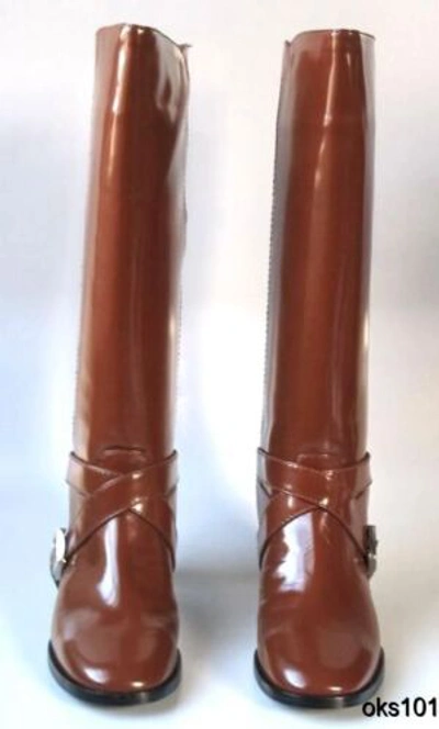 Pre-owned Marc By Marc Jacobs Marc Jacobs Brown Leather Riding Flat Tall Boots - Great Style