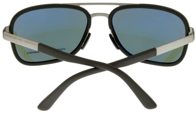 Pre-owned Porsche Design Sunglasses Titanium Grey Silver Unisex P8553 D Aviator In Green