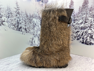 Pre-owned Litvin Brown Goat Fur Boots For Men Winter Real Fur Boots Gift For Him By