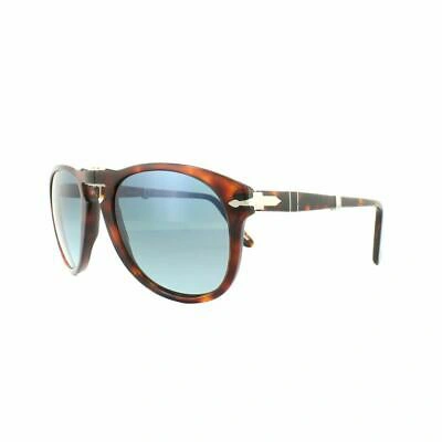 Pre-owned Persol Sunglasses Po0714 24/s3 Brown Havana Blue Gradient Polarized Folding 54mm
