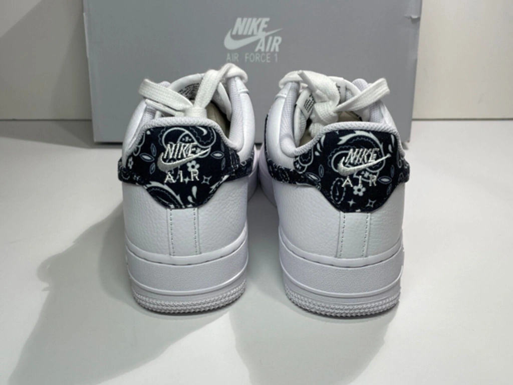 Pre-owned Nike Air Force 1 Low '07 Essential White Black Paisley Dh4406-101  | Size 9w | ModeSens