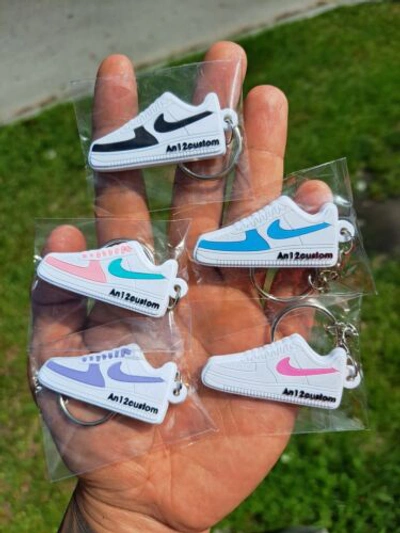 Pre-owned Nike Air Force 1 07 Womens White Multi Color Custom Multi Size Girls Gs + Gift