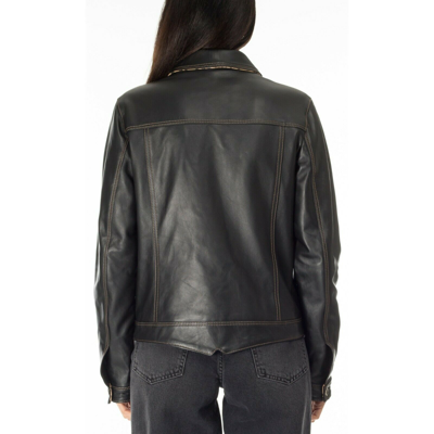 Pre-owned Handmade Italian  Women Soft Lambskin Jeans Style Leather Jacket Black