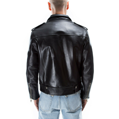 Pre-owned Handmade Italian  Men Genuine Leather Moto Motorcycle Biker Jacket Black S To 2xl