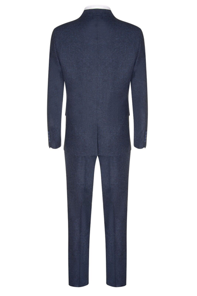 Pre-owned Tru Clothing Mens Navy Blue 3 Piece Tweed Wool 1920s Suit Peaky Blinders Classic Tailored
