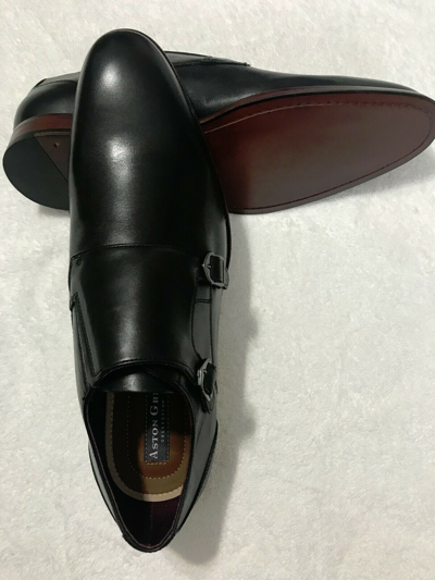 Pre-owned Aston Grey Collection Kedaeri Monk Strap Slip-on Men's Shoes Size 11.5 Us Black. In Gray