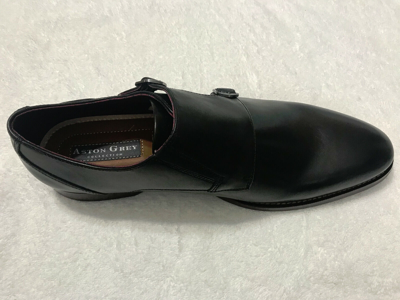 Pre-owned Aston Grey Collection Kedaeri Monk Strap Slip-on Men's Shoes Size 11.5 Us Black. In Gray