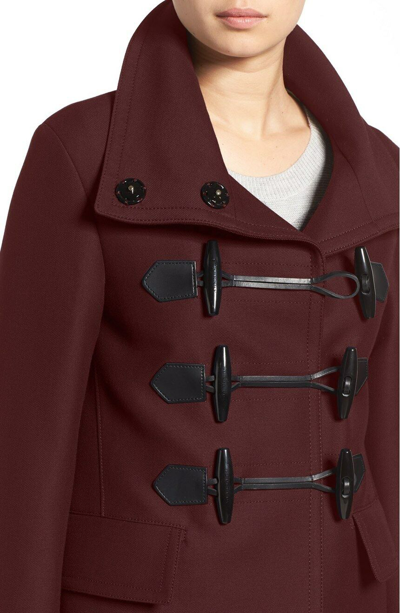 Pre-owned Burberry Brit Craysmoore Toogle Gabardine Peacoat Deep Claret $1295 2, 6, 12 In Red