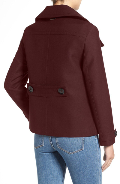 Pre-owned Burberry Brit Craysmoore Toogle Gabardine Peacoat Deep Claret $1295 2, 6, 12 In Red