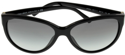 Pre-owned Giorgio Armani Sunglasses Women Black Cat Eye Ar8021 501711 In Gray