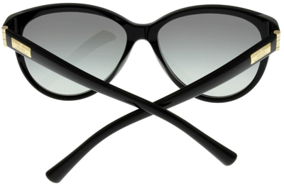 Pre-owned Giorgio Armani Sunglasses Women Black Cat Eye Ar8021 501711 In Gray