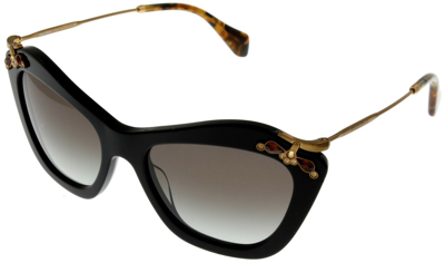 Pre-owned Miu Miu Sunglasses Women Black Mu03ps 1aboa7 Cateye In Gray