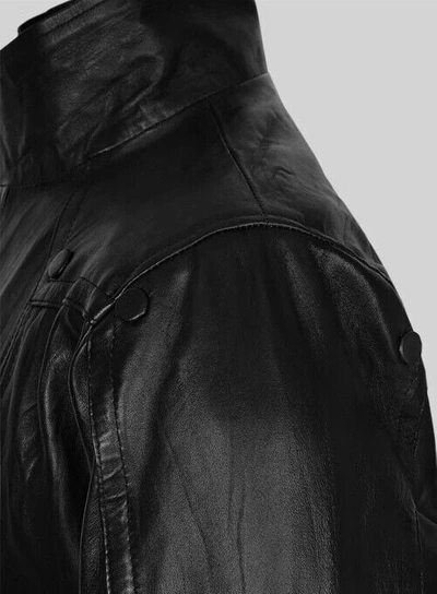 Pre-owned Zafy Leather Nick Fury Stylish Trench Long Coat For Men's 100% Real Leather Winter Coat In Black