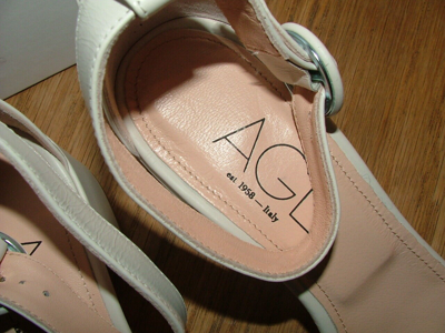Pre-owned Agl Attilo Giusti Leombruni Wb  Heels Shoes Size 9 White Yellow Leather 375